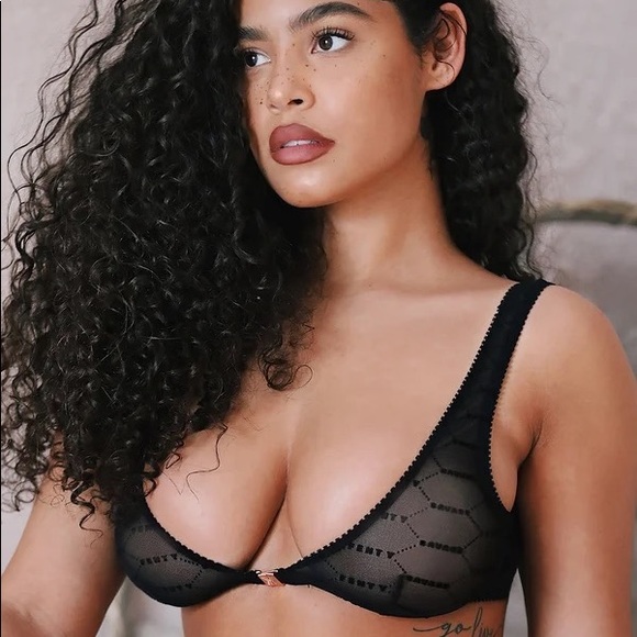 Flocked Logo Bralette - Picture 1 of 4